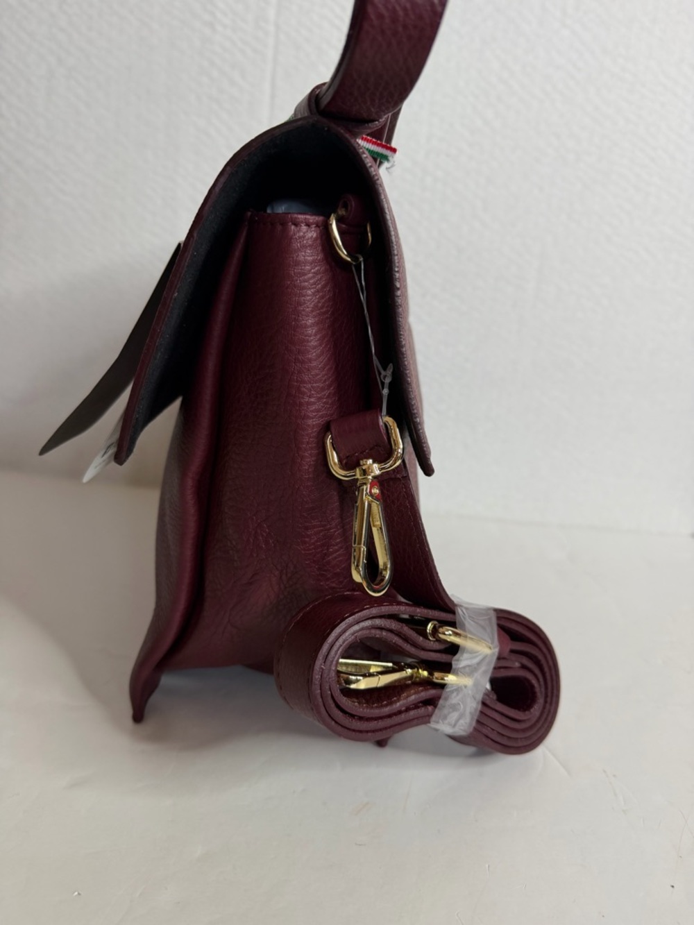 NWT Lia Numa Italian pebbled leather top handle bag - Picture 5 of 12